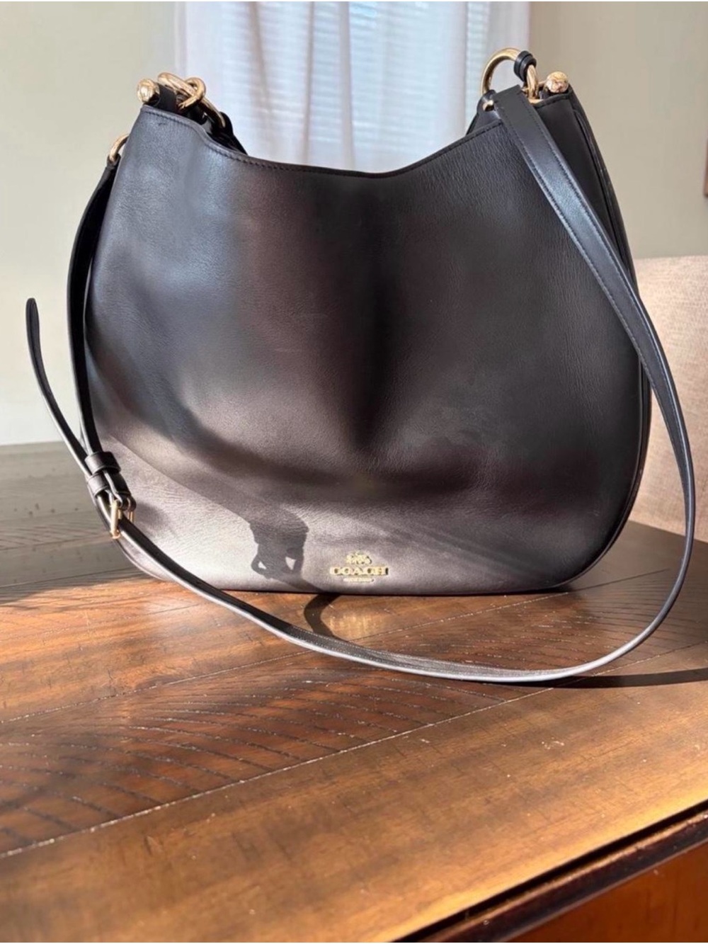 Coach Black Pebble Leather Hobo with Gold Hardware